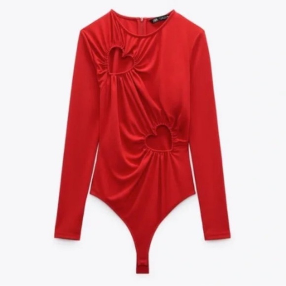 Zara Red Heart Bodysuit - Picture 7 of 9